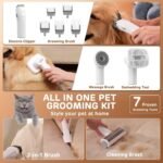 HEAPETS Dog Grooming Vacuum Kit - 3L Vacuum with 7 Tools, Low Noise Electric Clipper and Brush for Pet Shedding at Home, Green - Image 4