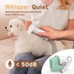 HEAPETS Dog Grooming Vacuum Kit - 3L Vacuum with 7 Tools, Low Noise Electric Clipper and Brush for Pet Shedding at Home, Green - Image 8