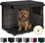 GORILLA GRIP Dog Enclosure Crate Cover, Kennel Cage Topper 24 in Black