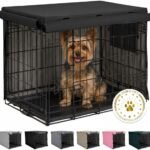 GORILLA GRIP Dog Enclosure Crate Cover, Kennel Cage Topper 24 in Black