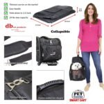 dbest products Pet Smart Cart Carrier, Large, Black, Soft Sided Collapsible Folding Travel Bag, Dog Cat Airline Approved Tote Luggage Backpack - Image 3