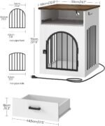 CHOEZON Dog Crate Furniture, Wooden Dog Kennel with Charging Station and Storage Drawer, Indoor Pet Crate End Table for Small Breeds, Dog Cage for Living Room, Bedroom, White and Walnut MGW01UWL - Image 7