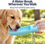 Portable Dog Water Bottle 19oz Blue - Image 2