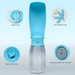 Portable Dog Water Bottle 19oz Blue - Image 3