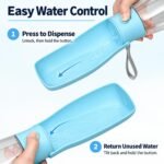 Portable Dog Water Bottle 19oz Blue - Image 4