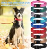 Sanwuta 18 Pcs Dog Collars Bulk Large Medium Adjustable Dog Collars 9 Colors Nylon Soft Heavy Duty Pet Collar with Buckle(Medium,Dark Color) - Image 7