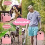 6 Set Dog Travel Bag, Large Pet Travel Kit for Supplies, Pink - Image 7