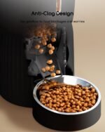 Faroro Automatic Cat Feeder, 4L Cat Food Dispenser with Portion Control, 1-6 Meals Per Day, 10s Voice Recording, Slow Feed, Dual Power Supply for Cats and Small Dogs (Black) - Image 6