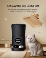 Faroro Automatic Cat Feeder, 4L Cat Food Dispenser with Portion Control, 1-6 Meals Per Day, 10s Voice Recording, Slow Feed, Dual Power Supply for Cats and Small Dogs (Black) - Image 8
