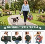 Portable Dog Crate 36" Collapsible Pop Up Dog Crate for Medium Dogs Foldable Soft Pet Cage Kennel with Ground Nails for Outdoor Indoor Travel Car, Green - Image 3