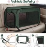 Portable Dog Crate 36" Collapsible Pop Up Dog Crate for Medium Dogs Foldable Soft Pet Cage Kennel with Ground Nails for Outdoor Indoor Travel Car, Green - Image 4