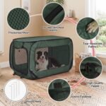 Portable Dog Crate 36" Collapsible Pop Up Dog Crate for Medium Dogs Foldable Soft Pet Cage Kennel with Ground Nails for Outdoor Indoor Travel Car, Green - Image 5