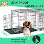 FDW 24 inch Dog Crate Dog Kennel Cage with Double Door Folding Metal Wire Dog Cage with Removable Tray&Divider Panel,Pet Crate for Small Dogs,Black - Image 4