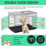 FDW 24 inch Dog Crate Dog Kennel Cage with Double Door Folding Metal Wire Dog Cage with Removable Tray&Divider Panel,Pet Crate for Small Dogs,Black - Image 5