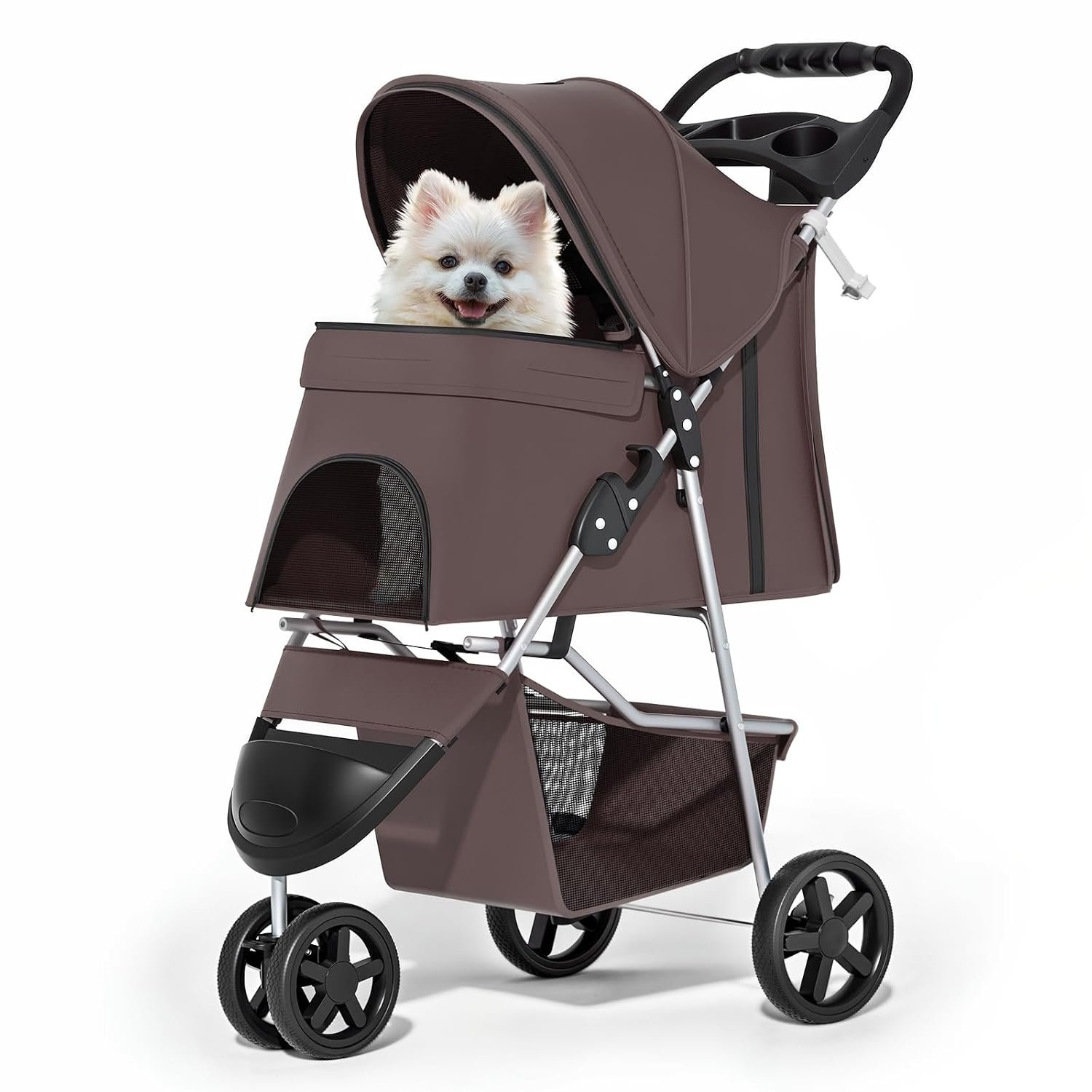 MoNiBloom Pet Stroller for Small/Medium Dogs and Cats up to 33 lbs, Coffee MoNiBloom Pet Stroller for Small/Medium Dogs and Cats up to 33 lbs, Coffee