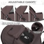 MoNiBloom Pet Stroller for Small/Medium Dogs and Cats up to 33 lbs, Coffee - Image 6
