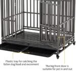 LUCKUP Heavy Duty Dog Cage Metal Kennel and Crate for Medium and Large Dogs, Pet Playpen with Four Wheels,Easy to Install,42 inch,Black - Image 4