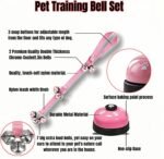 Dog Door Bell for Potty Training, 2-in-1 Set with Adjustable Hanging Bell(Includes 7 Stainless Steel Bells) and Metal Press Call Bell,Pink - Image 3