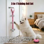 Dog Door Bell for Potty Training, 2-in-1 Set with Adjustable Hanging Bell(Includes 7 Stainless Steel Bells) and Metal Press Call Bell,Pink - Image 4