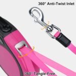Taglory Retractable Dog Leash, One-Handed Brake, 16ft, Up to 44 lbs, Pink - Image 4