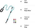 Plutus Pet Rope Dog Leash 6ft Long,Traffic Padded Two Handle,Heavy Duty,Reflective Double Handles Lead for Control Safety Training,Leashes for Large Dogs or Medium Dogs,Dual Handles Leads(Light Blue) - Image 4