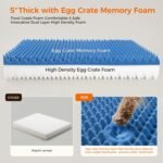 5 Inch Thick Orthopedic Dog Bed for Medium & Large Dogs, High Density Egg Crate Memory Foam with Support Foam, Waterproof Liner & TPU, Removable Washable Cover, Nonskid Bottom, 36"x27"x5", Grey - Image 3