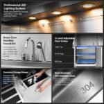 POLIMO LED Dog Washing Station, 304 Stainless Steel Pet Wash Sink - Image 3