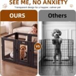 Clear Acrylic Dog Playpen Indoor, Black, 24" H, 10 Panels - Image 2