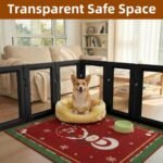 Clear Acrylic Dog Playpen Indoor, Black, 24" H, 10 Panels - Image 6