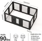 Clear Acrylic Dog Playpen Indoor, Black, 24" H, 10 Panels - Image 7