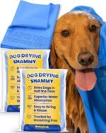 Shammy Dog Towel for Drying Dogs Large, 34x26in, Ultra Absorbent, 2 Pack