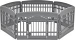 IRIS USA 24" Dog Playpen, 4-Panel with Door, Indoor/Outdoor, Gray - Image 2