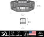 IRIS USA 24" Dog Playpen, 4-Panel with Door, Indoor/Outdoor, Gray - Image 3