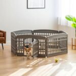 IRIS USA 24" Dog Playpen, 4-Panel with Door, Indoor/Outdoor, Gray - Image 4