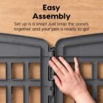 IRIS USA 24" Dog Playpen, 4-Panel with Door, Indoor/Outdoor, Gray - Image 6