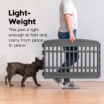 IRIS USA 24" Dog Playpen, 4-Panel with Door, Indoor/Outdoor, Gray - Image 7