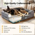 OhGeni Orthopedic Extra Large Dog Bed Couch, Memory Foam, 44×29Inch (Gray) - Image 3