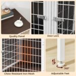 MAHANCRIS Dog Crate Furniture for 2 Dogs, 43.3" Dog Kennel with Removable Divider, Heavy Sturdy Dog Furniture Style Double Cage for Small Medium Dogs, Indoor Pet House End Table, White and Walnut - Image 7