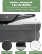 Spotted Play Orthopedic Dog Bed with Sides - Dog Sofa Beds for Small Dogs, Supportive Foam Pet Couch Bed with Washable Removable Cover, Waterproof Lining and Non-Slip Bottom, Grey - S - Image 5