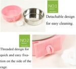Stainless Steel Removable Pet Food Bowl, Anti-overturn Water Feeder Container, Suitable for Small Dog/Cat/Rabbit, 2 Set of Crate Bowls, Easy to Install and Clean - Image 4