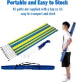 Pet Prime Dog Agility Training Equipment for Dog Obstacle Course Backyard 12pcs Weave Poles Slalom Set Portable Dogs Park Exercise Tool - Image 4