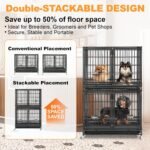 Homey Pet 42 inch Heavy Duty Double Dog Cage with Divider - Image 3