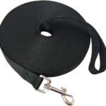 Nylon Training Dog Leash for Small Medium Large Dogs, 15ft 20ft 30ft 50ft Long Leash Dog/Puppy Lead for Obedience Recall Training, Camping (50ft, Black)