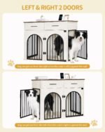 Hzuaneri 39.4 in Dog Crate Furniture with Storage & Power Indoor Dog Kennel - Image 5