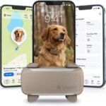Tractive XL Smart Dog GPS Tracker | Live Pet Tracker with Virtual Fence | Vital Signs Monitoring of Heart & Respiratory Rate | Up to 6-Weeks Battery Life | Dog Collar Attachment (Brown)