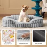 LE SURE Cute Cozy High Back Orthopedic Small Dog Bed with Sides, 24" Beige - Image 5
