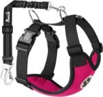 SlowTon Dog Seat Belt and Harness for Car, 2 in 1 Seatbelt Buckle, FU M