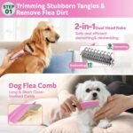 Dog Brush for Shedding 13pcs Bath Grooming Kit with Pet Nail Clipper and File - Dog Bath Brush Cat Grooming Supplies, Dematting Comb Bath Brush Shampoo Scrubber for Dogs and Cats - Image 3