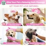 Dog Brush for Shedding 13pcs Bath Grooming Kit with Pet Nail Clipper and File - Dog Bath Brush Cat Grooming Supplies, Dematting Comb Bath Brush Shampoo Scrubber for Dogs and Cats - Image 6