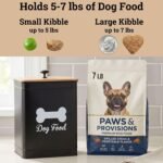Metal Dog Food Container 5-7lb, 25 Cup w/ Airtight Bamboo Lid, Metal Handle - Image 3